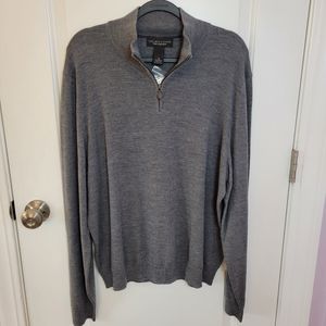 Bloomingdale's Merino Wool Quarter Zip Sweater XL